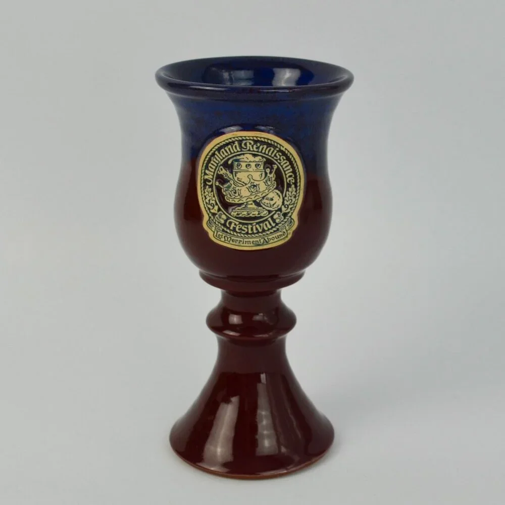 Deneen Pottery Maryland Renaissance Festival Let Merriment Abound Goblet 1992